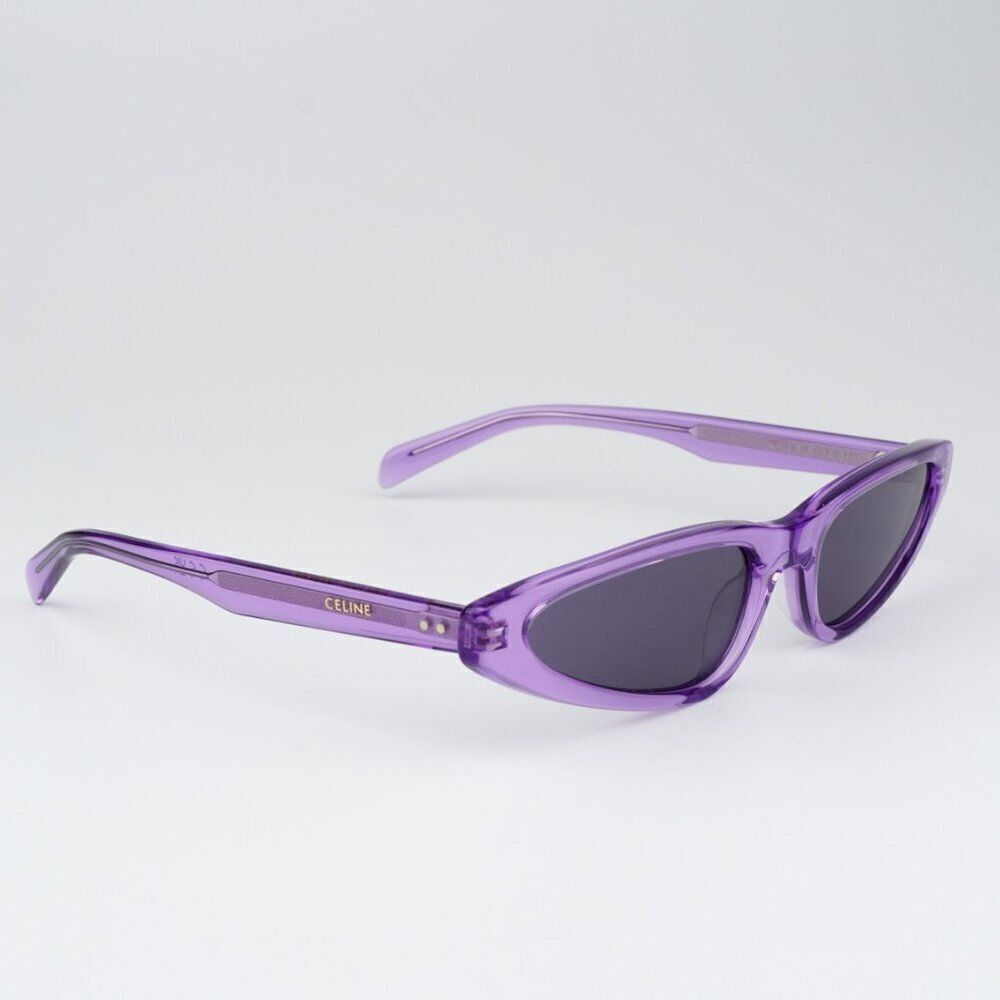 SALE! NEW Celine CL40231I 81Y Transparent Violet Geometric Women Sunglasses - Picture 6 of 12